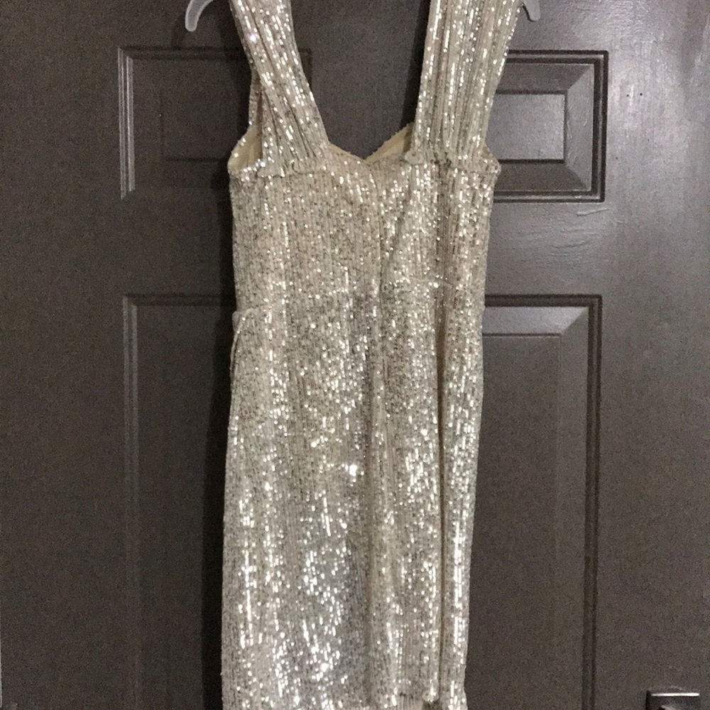 Silver Sequin Fashionova dress size medium. - Picture 7 of 7
